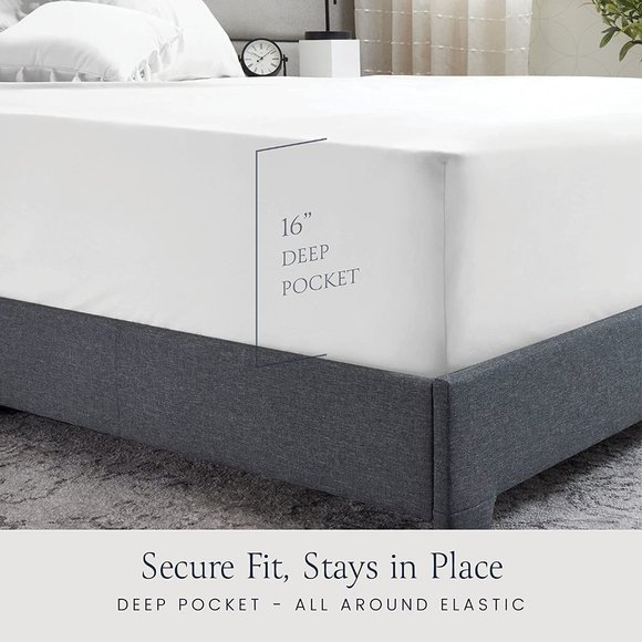 Luxury 6 Piece Bed Sheets  Secure-Fit Deep Pocket Sheets - Picture 5 of 10